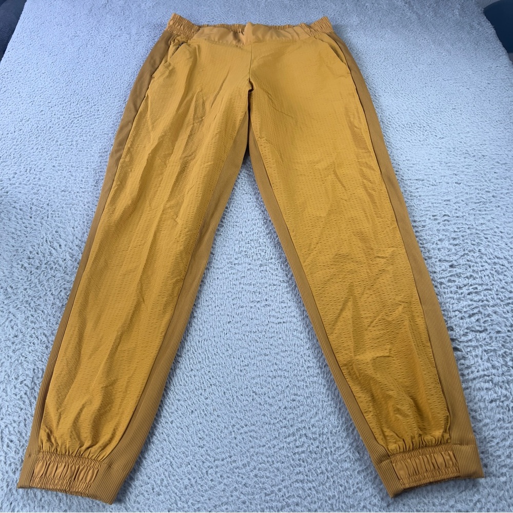 Athleta Textured Brooklyn Joggers Womens 6 Yellow Mustard Athletic Preppy Casual